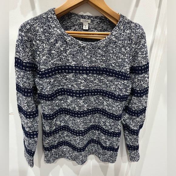 LL BEAN Knit Striped Sweater - Picture 1 of 5